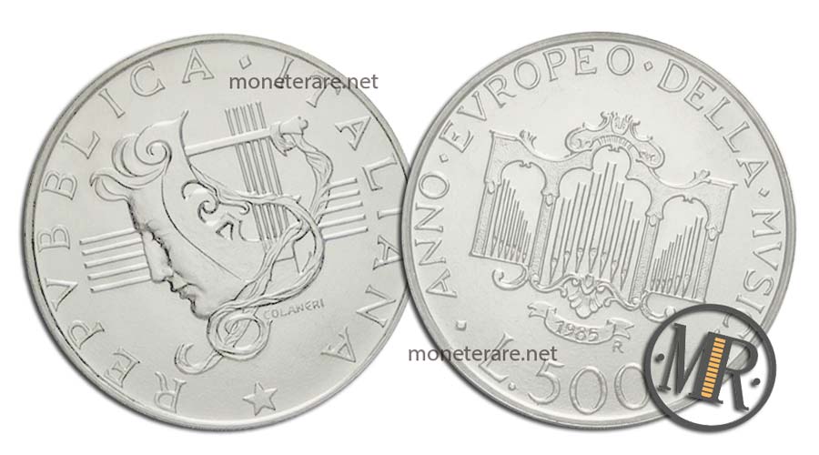 Europäisches Jahr der Musik 500 Lire Gedenkmünze Silber