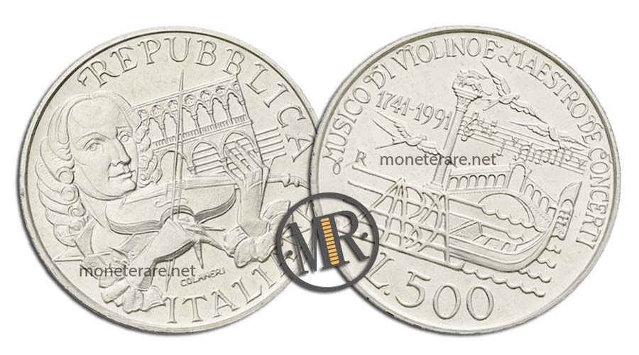 Antonio Vivaldi 500 Lire Gedenkmünze Silber
