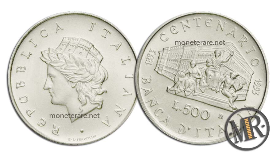 Banca d Italia 500 Lire Commemorative Argento