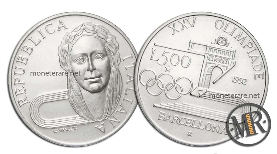 Barcelona 500 Lire Gedenkmünze Silber