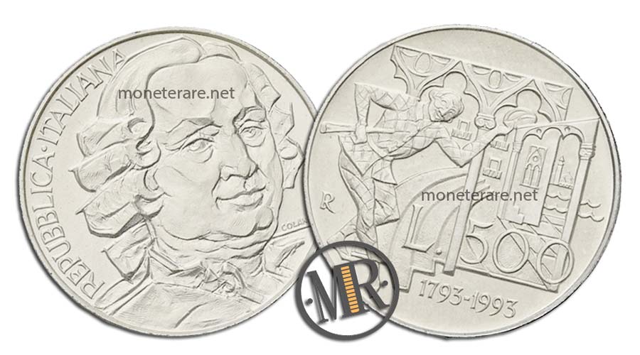 Carlo Goldoni 500 Lire Commemorative Argento