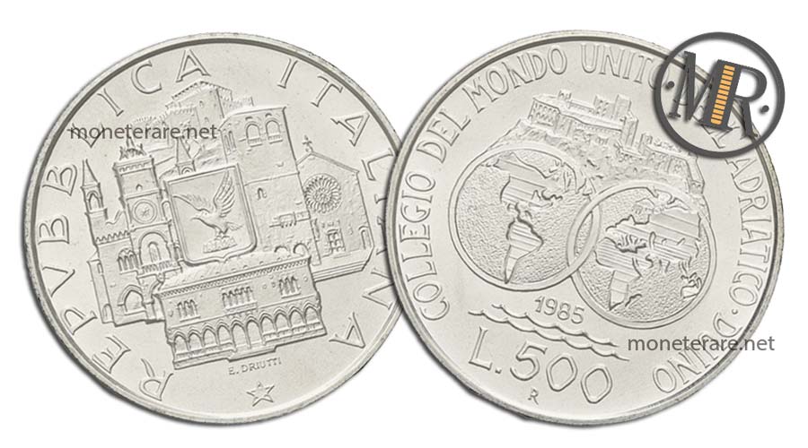 Vereinigte Welt der Adria 500 Lire Gedenkmünze Silber