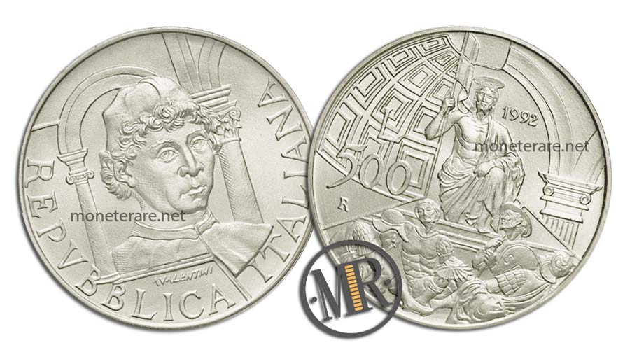 Piero della Francesca 500 Lire Gedenkmünze Silber