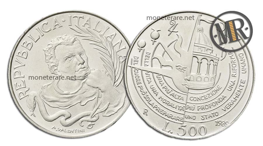 Tommaso Campanella 500 Lire Gedenkmünze Silber