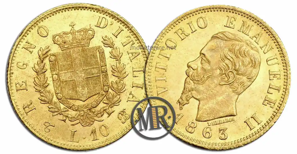 10 Lire Vittorio Emanuele II mit dem Wert