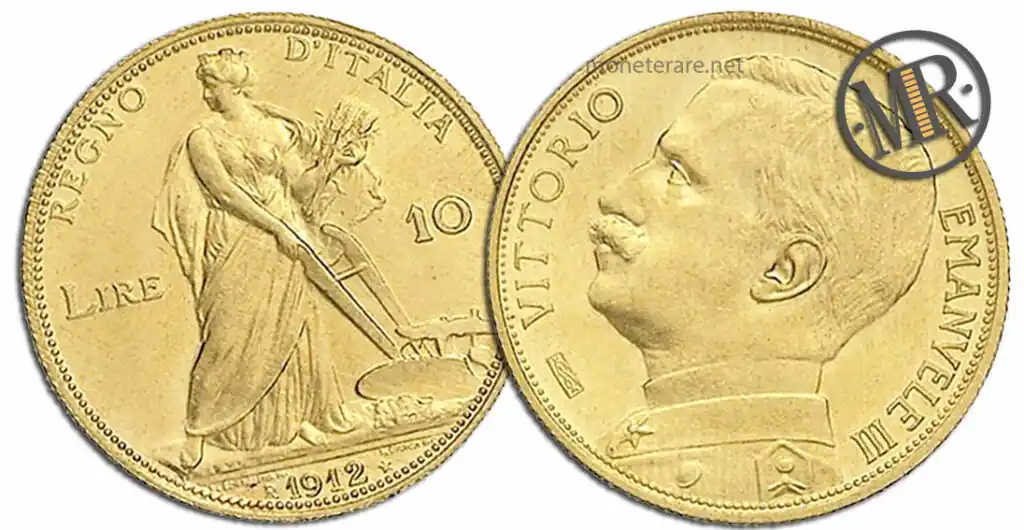 10 Lire Vittorio Emanuele III - Aratrice