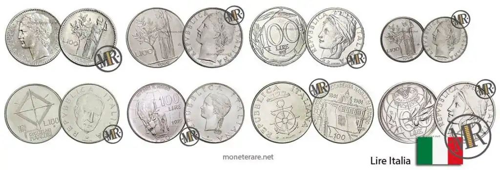 Wert der 100 Lire Münzen