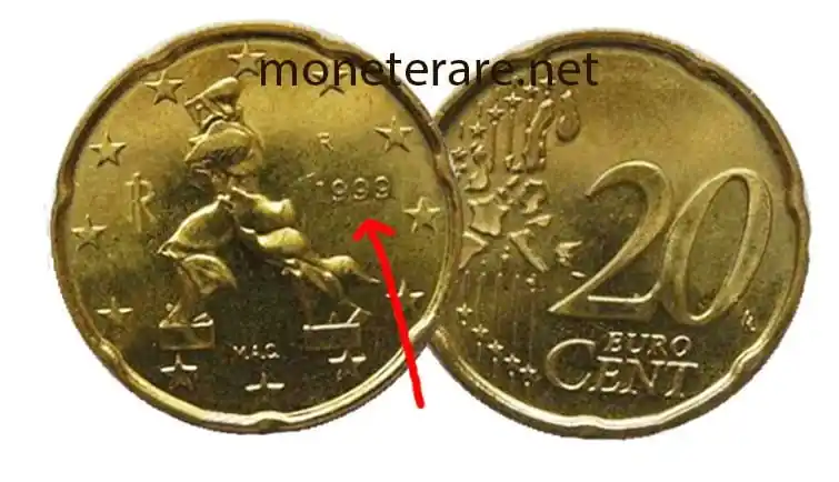 20-Cent-Münze 1999 Prägefehler
