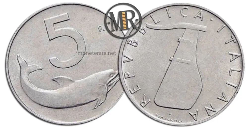 5 Lire Repubblica Italiana Delfino 5 Lire Wert