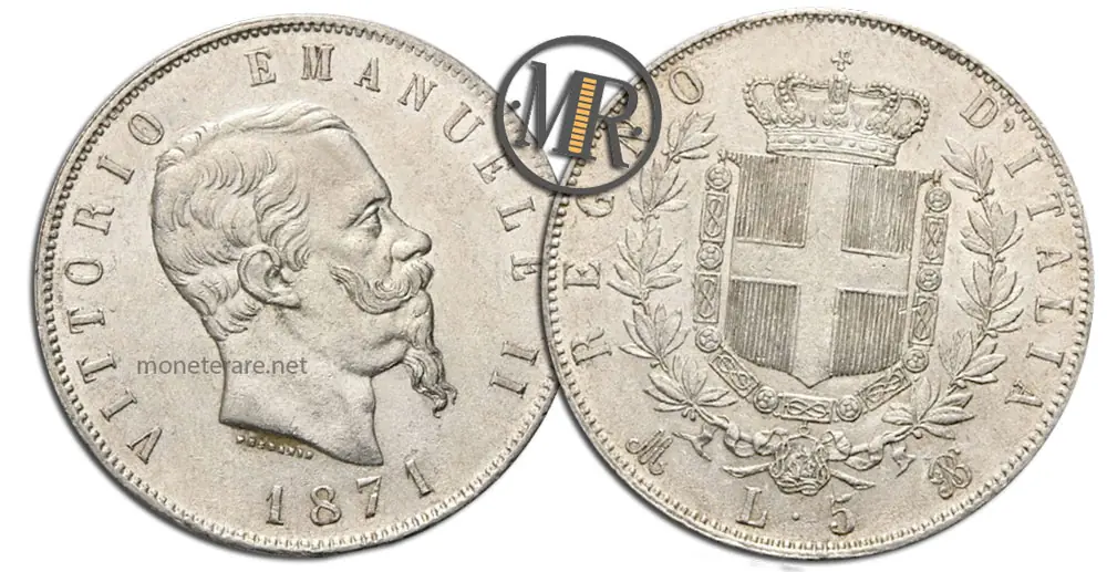 5 Lire Vittorio Emanuele II Wappen Wert der seltenen Münze
