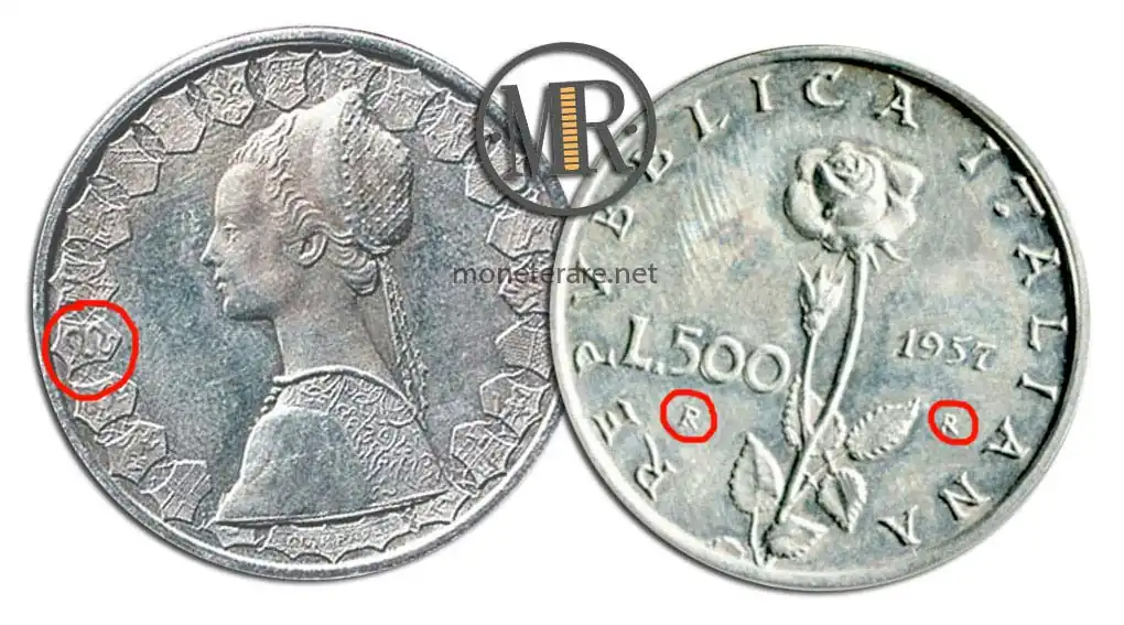 500 Lire Argento ROSA - Progetto 1957 con anche quanto vale