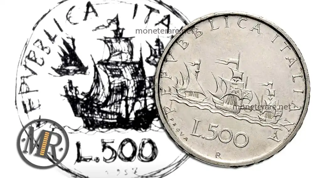 Disegno 500 Lire Caravelle Guido Veroi