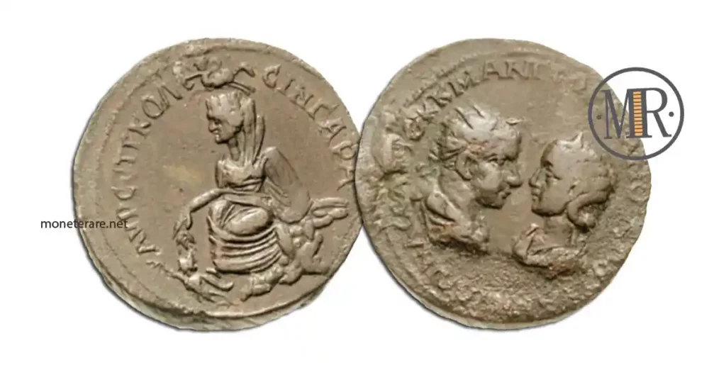 Sesterz von Gordianus III und Tranquillina