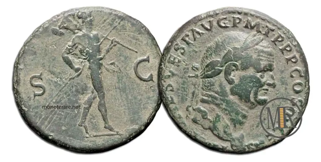 Sesterz Vespasian mit Mars