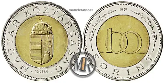 ungarische 100-Forint-Münze (100 ungarische Forint) 2008