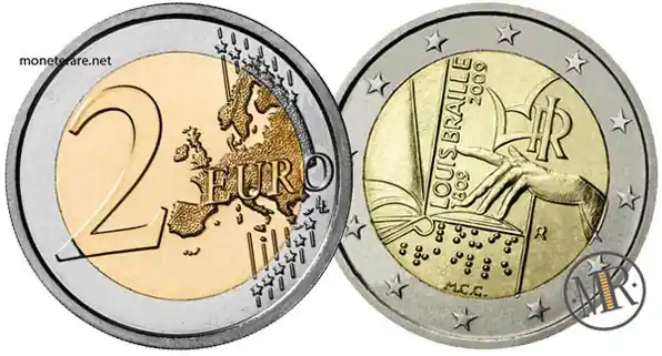 2 Euro Gedenkmünze Italien 2009 200 Jahre Geburt von Louis Braille