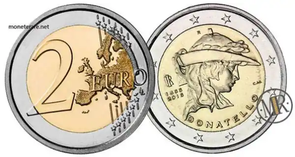 2 Euro Commemorativi Italiani 2016 Donatello