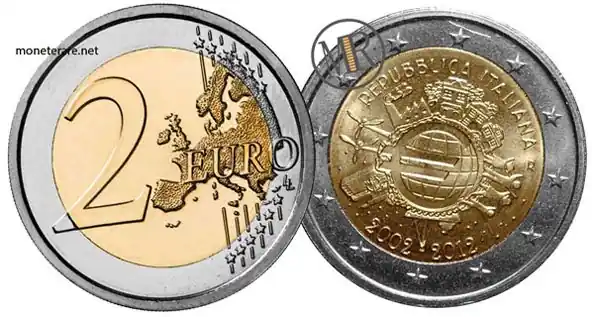 2 Euro Gedenkmünzen 2012 Jahrestag des Euro