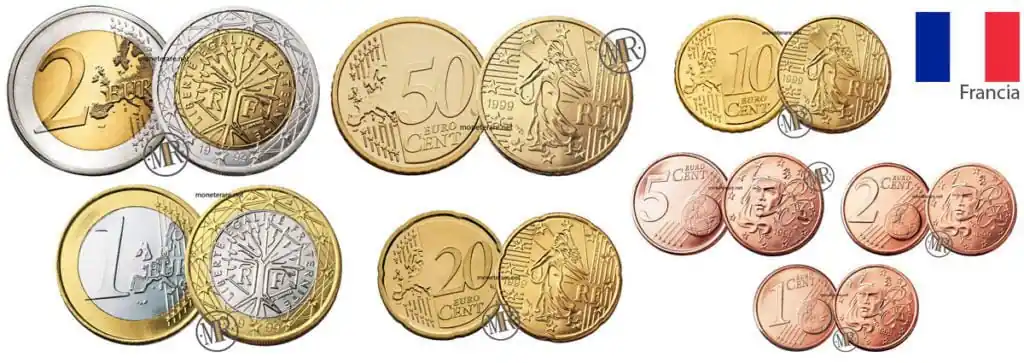 alle Euro-Münzen Frankreichs