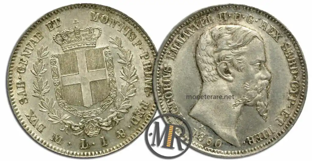 1 Lira Vittorio Emanuele II 1850 1860