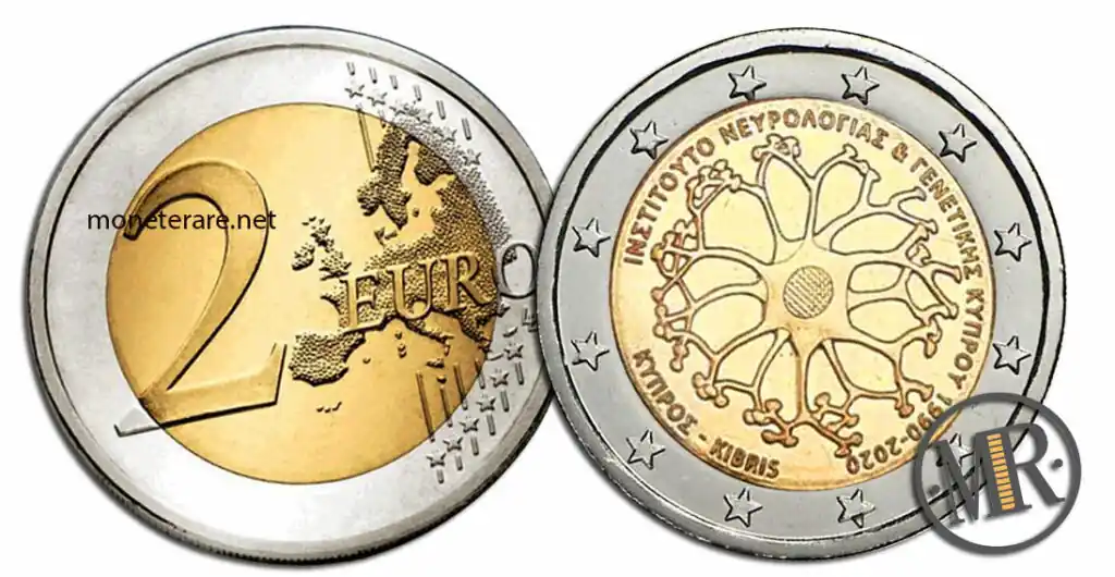 2 Euro Gedenkmünze Zypern 2020 Neurologie und Genetik