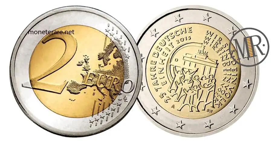 2 Euro Gedenkmünzen Deutschland 2015 Deutsche Wiedervereinigung Ein Volk.webp