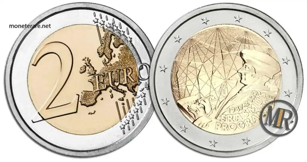 2 Euro Commemorativi Italia 2022 Erasmus