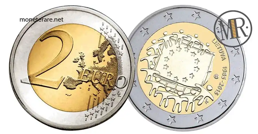 2 Euro Gedenkmünzen Litauen 2015 Europäische Flagge