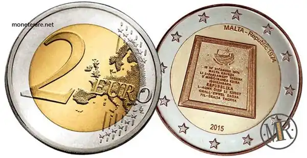 2-Euro-Gedenkmünze Malta 2015 Proklamation der Republik Malta 1974