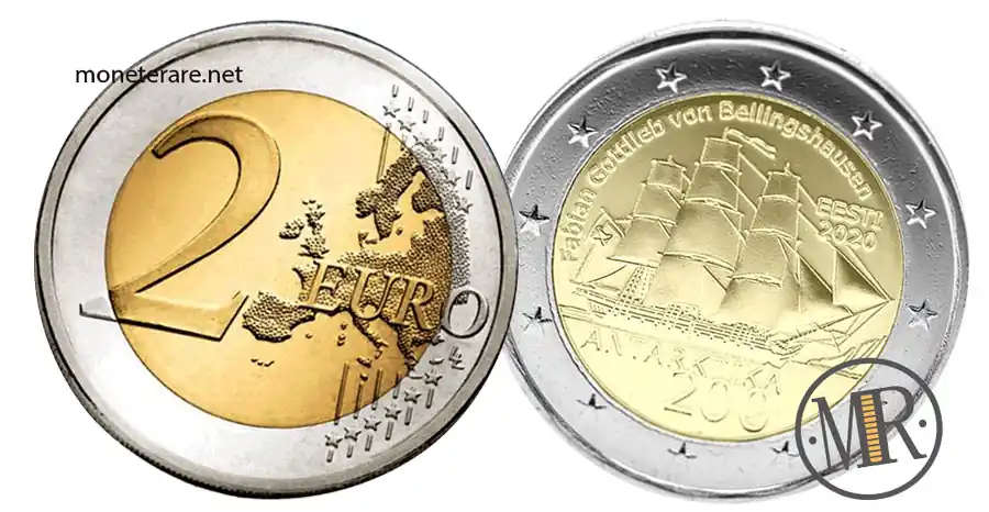 2 Euro Gedenkmünze Estland 2020 Antarktis