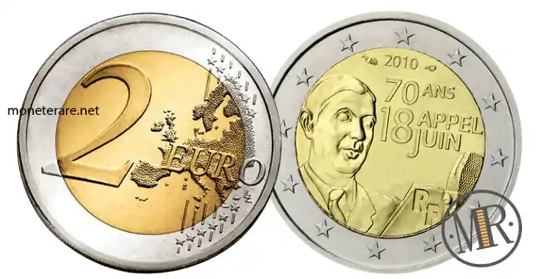 Französische 2-Euro-Gedenkmünze 2010 – General de Gaulle