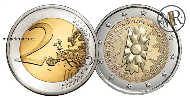 2 Euro Gedenkmünze Frankreich 2018 - Kornblume