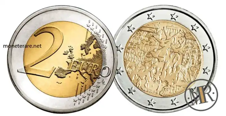 2 Euro Gedenkmünze Frankreich 2019 - Fall der Berliner Mauer