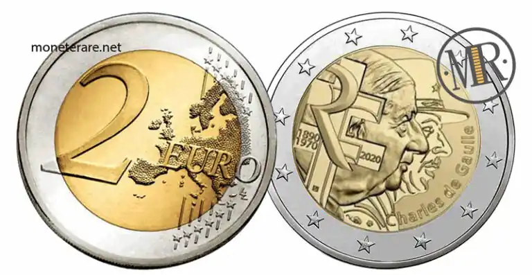 2 Euro Gedenkmünze Frankreich 2020 General Charles de Gaulle