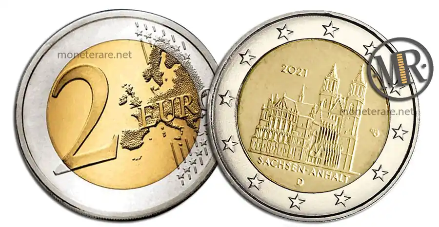 2 Euro Gedenkmünzen Deutschland 2021 Magdeburger Dom