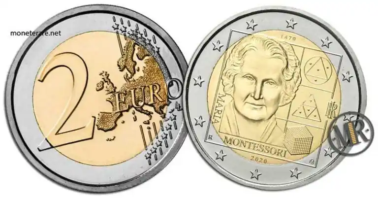 2 Euro Gedenkmünze Italien 2020 Maria Montessori