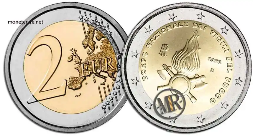2 Euro Gedenkmünzen Italien 2020 Feuerwehr