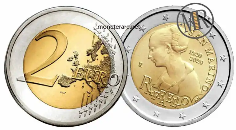 2 Euro Gedenkmünze San Marino 2020 Raffaello Sanzio