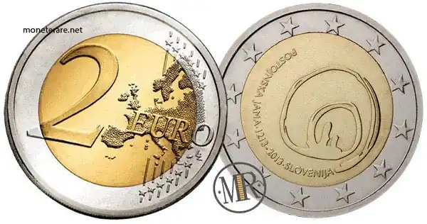2 Euro Gedenkmünze Slowenien 2013 Höhlen von Postojna