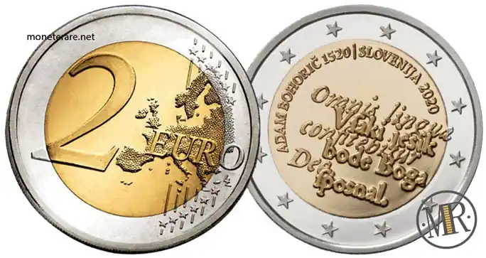 2 Euro Gedenkmünze Slowenien 2020 Adam Bohorič