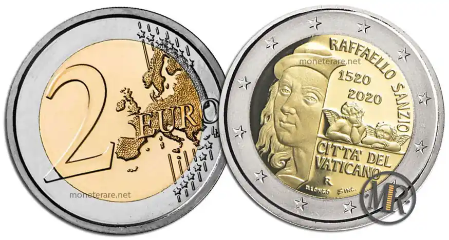 2 Euro Gedenkmünzen Vatikan 2020 Raffaello Sanzio