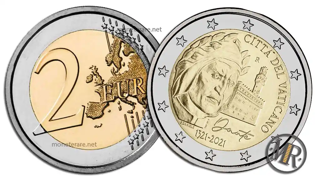 2 Euro Vaticano 2021 Dante Alighieri