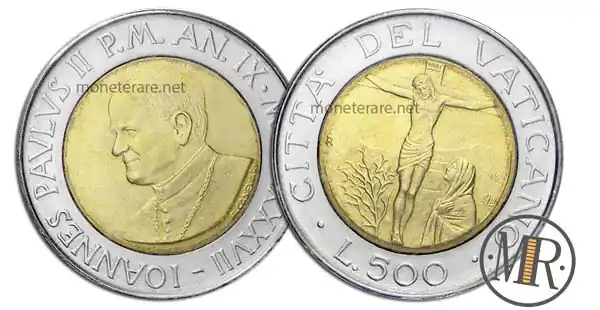 500 Lire Bimetalliche Vaticano 1987 La Madonna del Salvatore