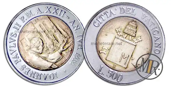 500 Lire Bimetalliche Vaticano 2000 Pellegrinaggio in Terrasanta