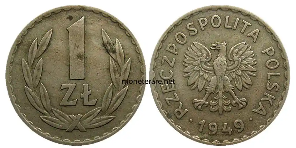 Polnische Währung 1 Zloty 1949