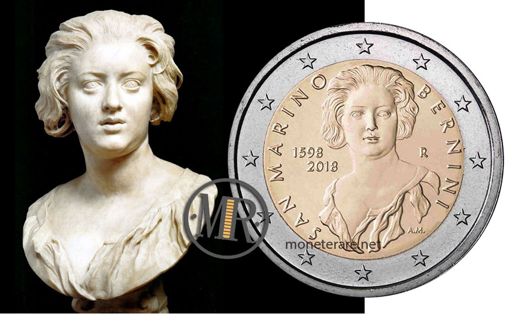 Busto di Costanza Bonarelli Bernini - 2 Euro San Marino 2018