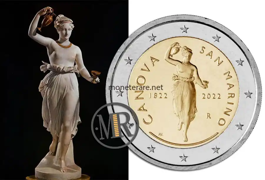Dea Ebe Canova 2 euro San Marino 2022 Forlì