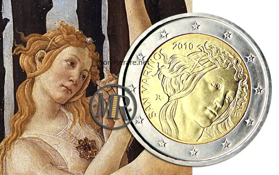 Le tre Grazie Primavera di Botticelli 2 Euro San Marino 2010 