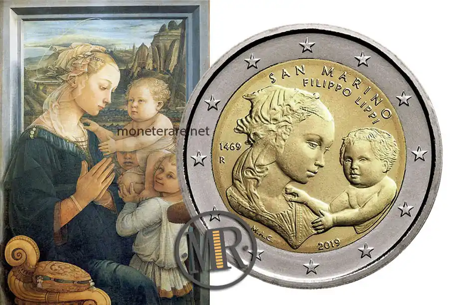 Madonna col Bambino Filippo Lippi 2 Euro San Marino 2019