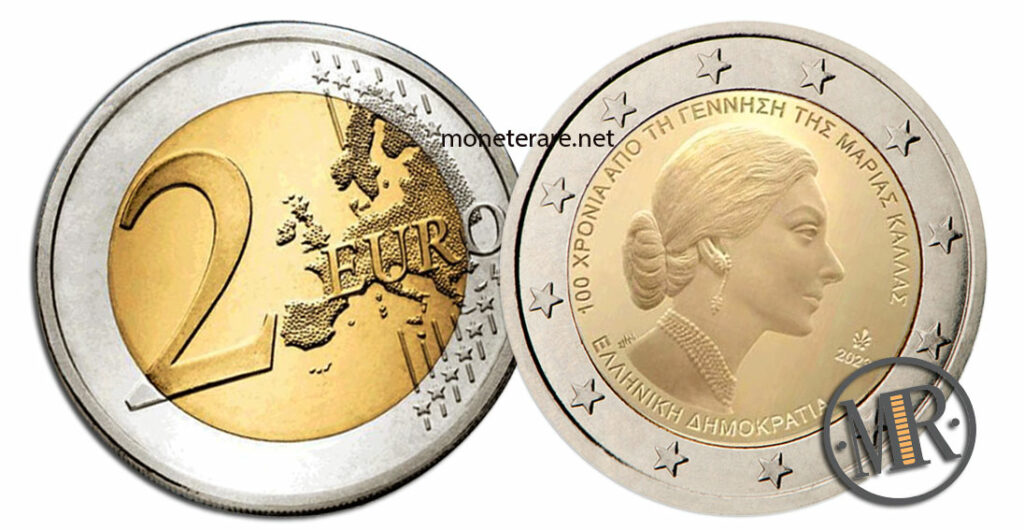 2 Ero Commemorativi Grecia 2023 Maria Callas